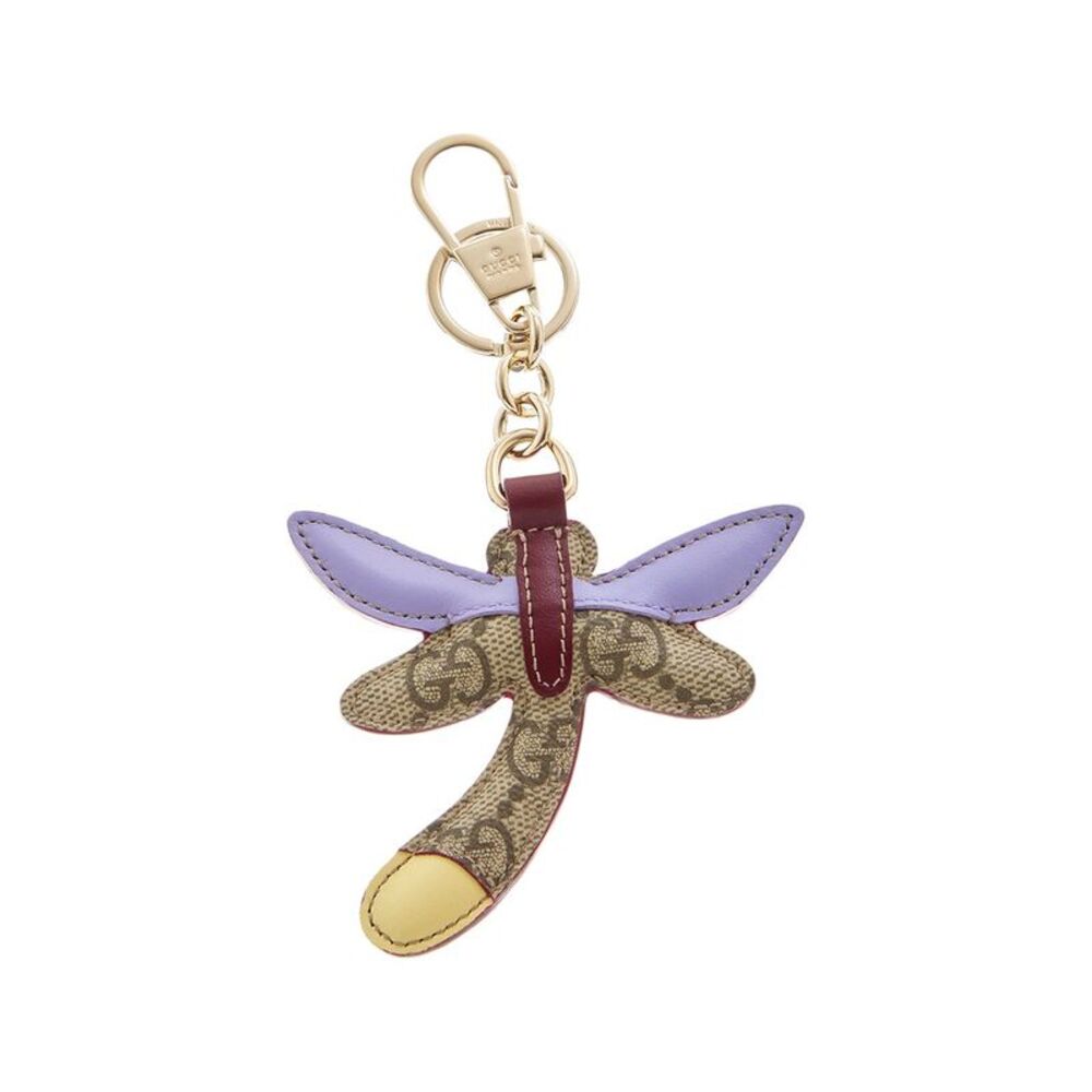 Gucci Gg Supreme Canvas & Leather Key Chain, Purple